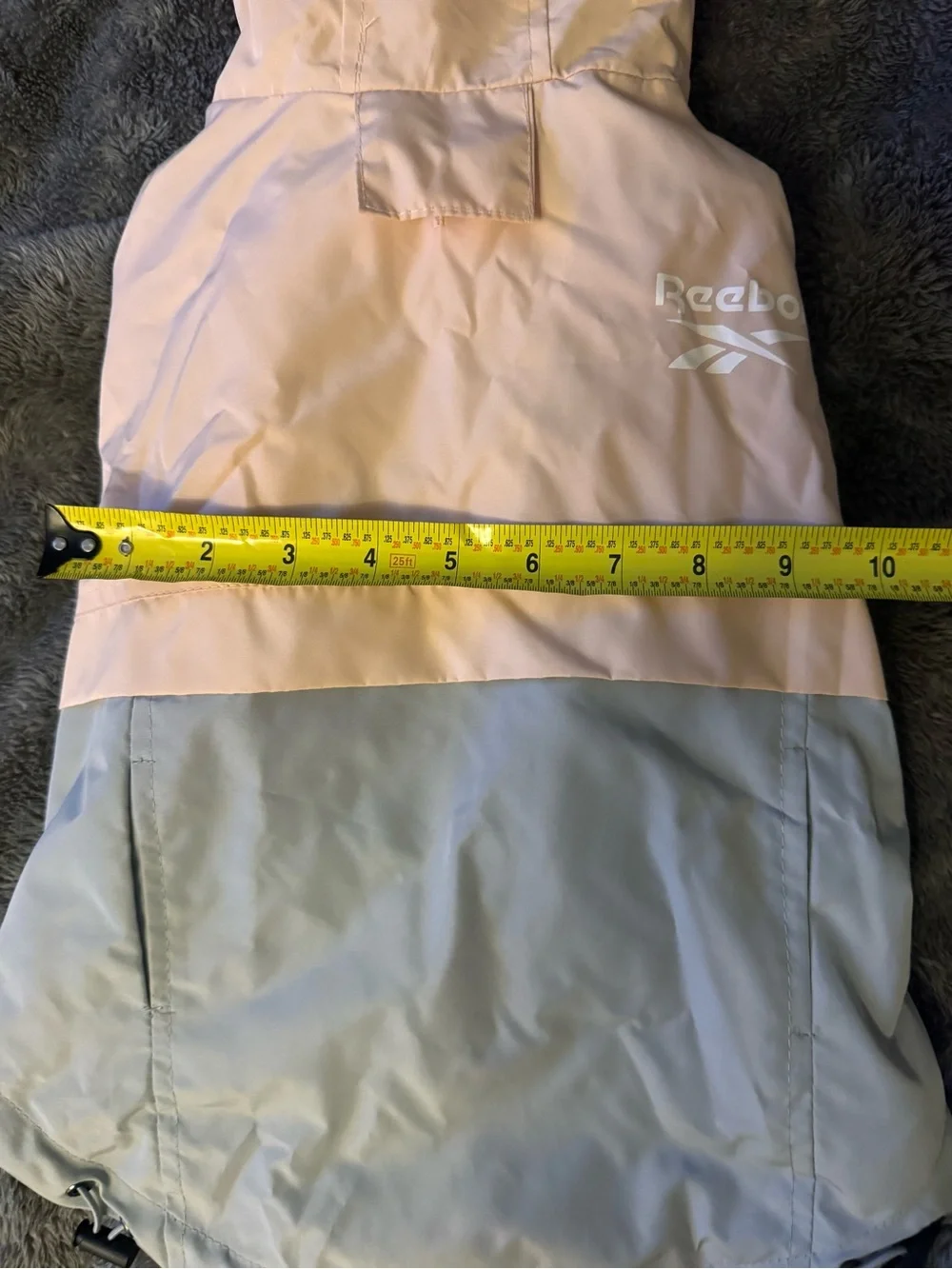 Reebok Pink and Light Gray Hooded Dog Raincoat